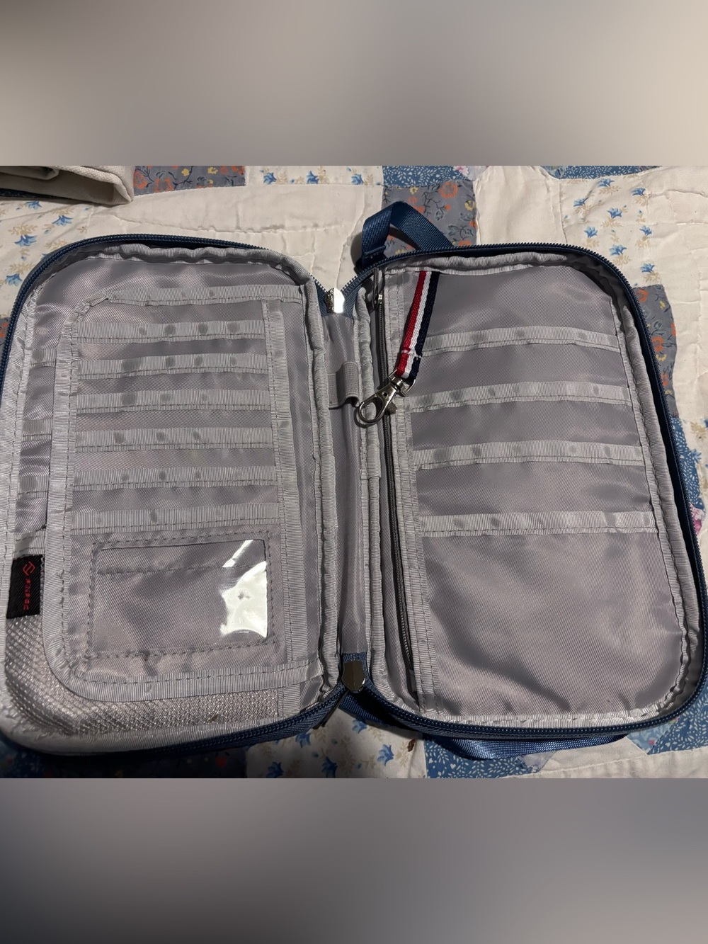 Navy Floral Travel Organizer Pouch - Unbranded